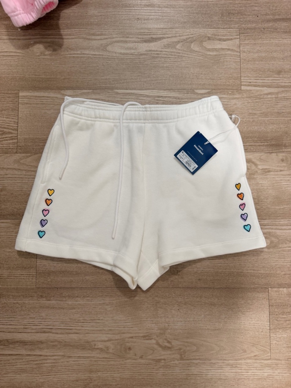 Roller Rabbit x Target White Lounge Shorts with Rainbow Heart Trim